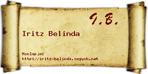 Iritz Belinda névjegykártya